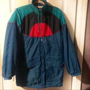 Vintage Retro color block windbreaker jacket
